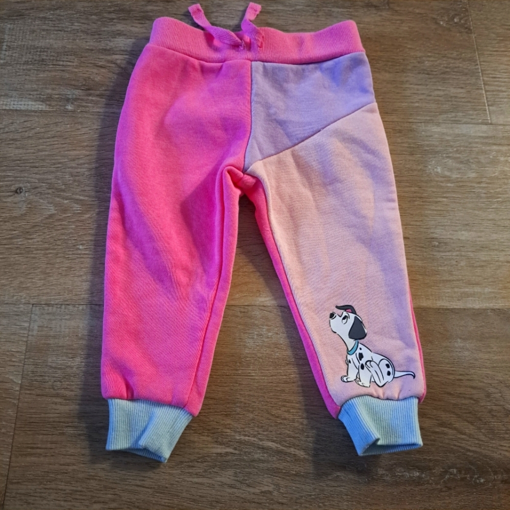 Disney Primark Pink Multicolored Baby's Jogger Pants Dalmatian Print Size 6-9M